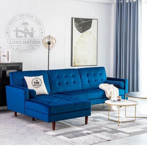 Premium Velvet L-Shaped Sectional Sofa for Elegant Living